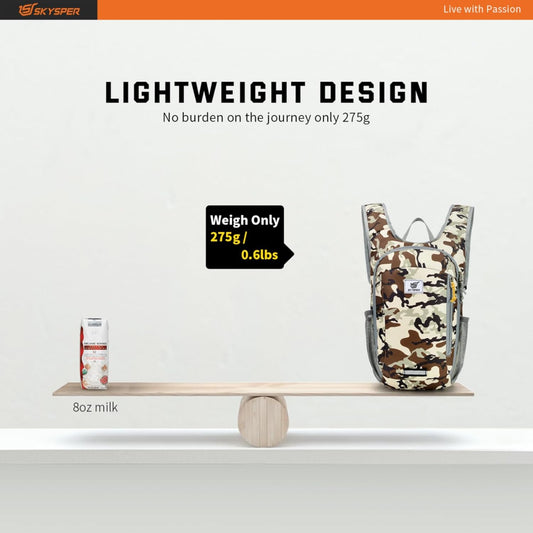 SKYSPER Small Daypack 10L Hiking Backpack Packable Lightweight Travel Day Pack for Women Men