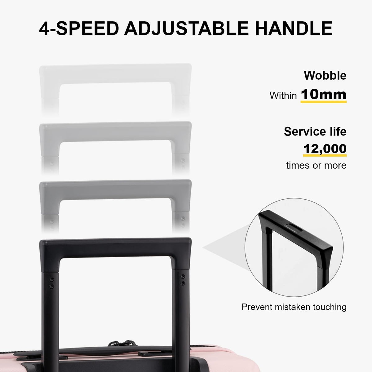 LEVEL8 Pink Suitcase with Spinner Wheels, Carry on Luggage Airline Approved, Suitcase for women Men, Lightweight Luminous Textured, Tsa Lock, 20 Inch