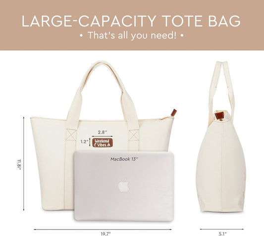 AW BRIDAL Monogram Canvas Tote Bag for Chrismas, Bridal Shower, Retirement, Birthday Gifts for Women Mom Wife Sister Friends