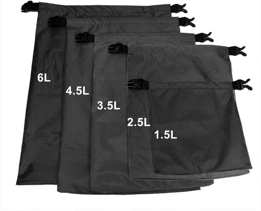 Pimoys 5 Pack Waterproof Dry Sacks, Lightweight Outdoor Dry Bags Ultimate Dry Bags for Kayaking Rafting Boating Camping (1.5L, 2.5L, 3.5L, 4.5L, 6L)