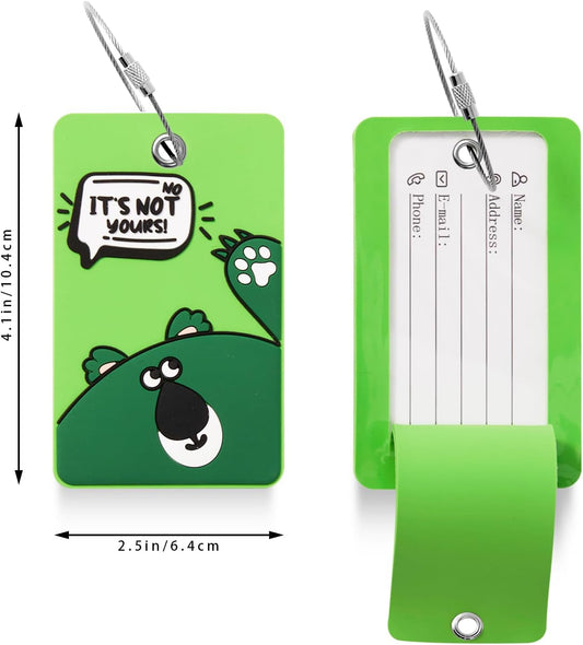 2PCS 2303 Bright Silicone Luggage tag (Green)