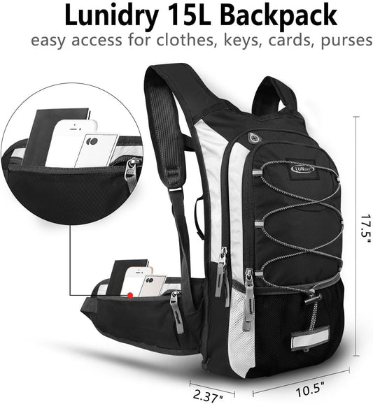 Insulated Hydration Pack Backpack with 3L BPA Free Leak-Proof Water Bladder, Keep Liquids Cool for Up to 5 Hours, Daypack for Hiking, Running, Cycling, Hunting, Climbing