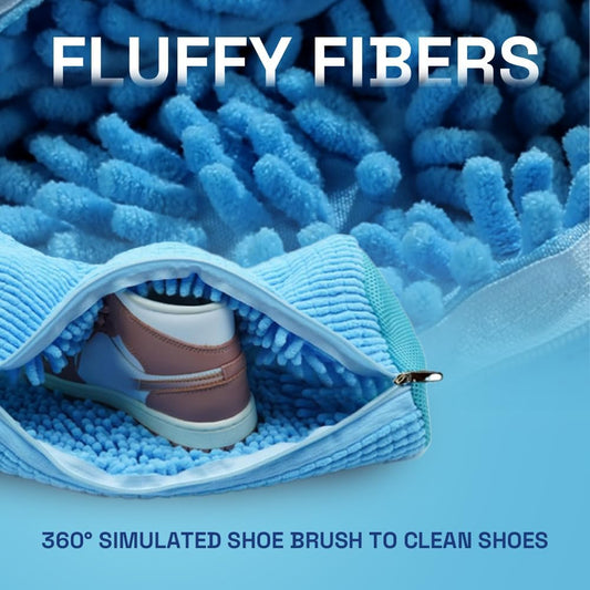 EPSCY Shoe Washing Machine Bag 2 Pack - Reusable Deep Clean Sneaker Bags - Fits All Shoe Sizes & Types, Self-Locking Zipper, Protects Machine (Blue)