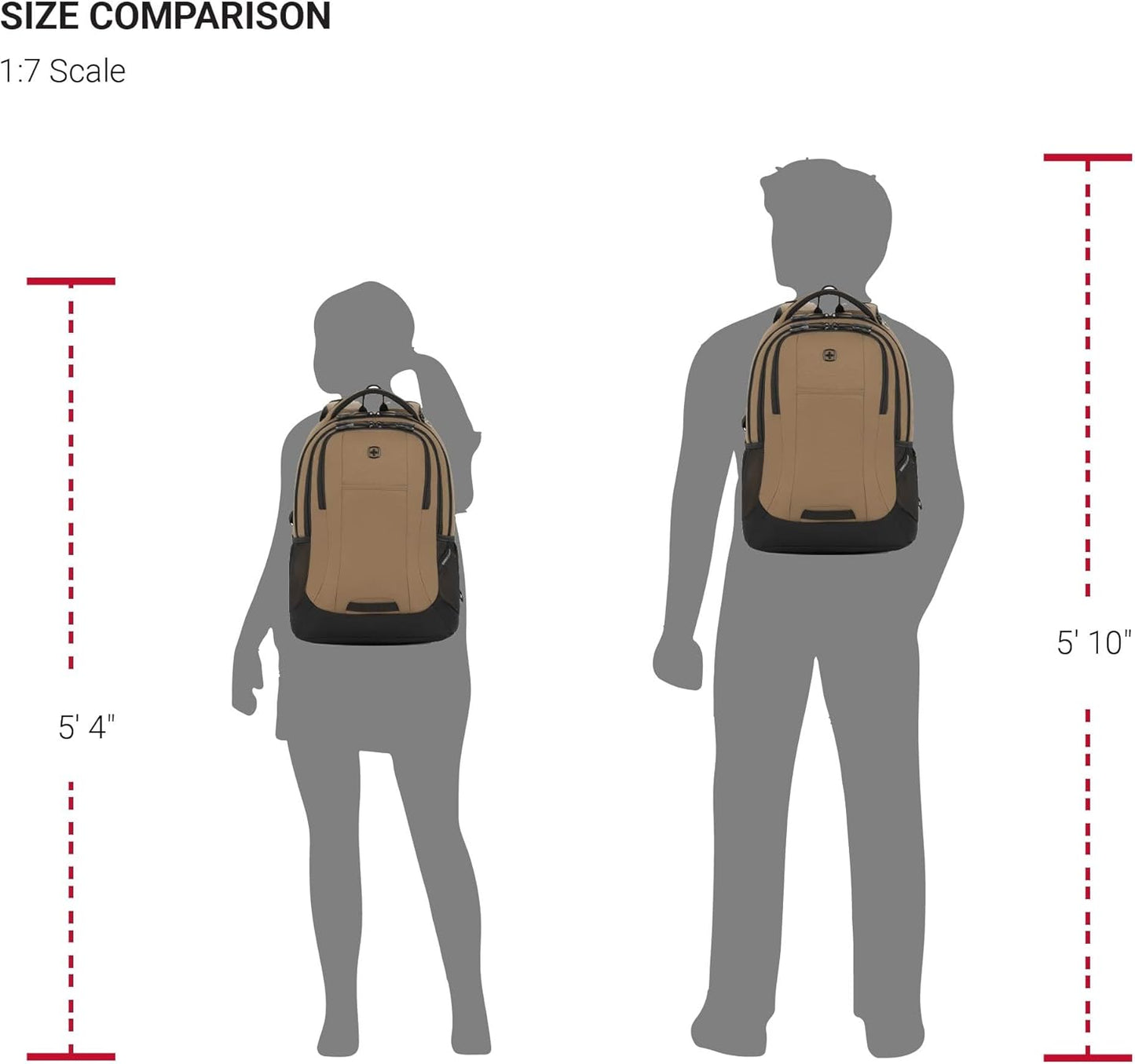 SwissGear Cecil 5505 Laptop Backpack, Pastel Brown/Black, 18-Inch