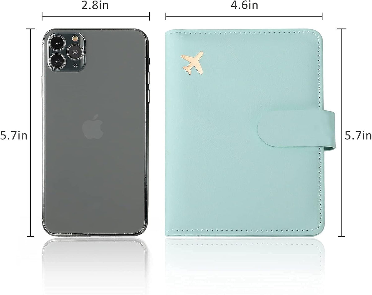 Melsbrinna Premium Leather Passport Holder Covers Case, Waterproof Rfid Blocking Travel Wallet Passport Holder with Pen Holder, Cute Passport Book for Women/Men