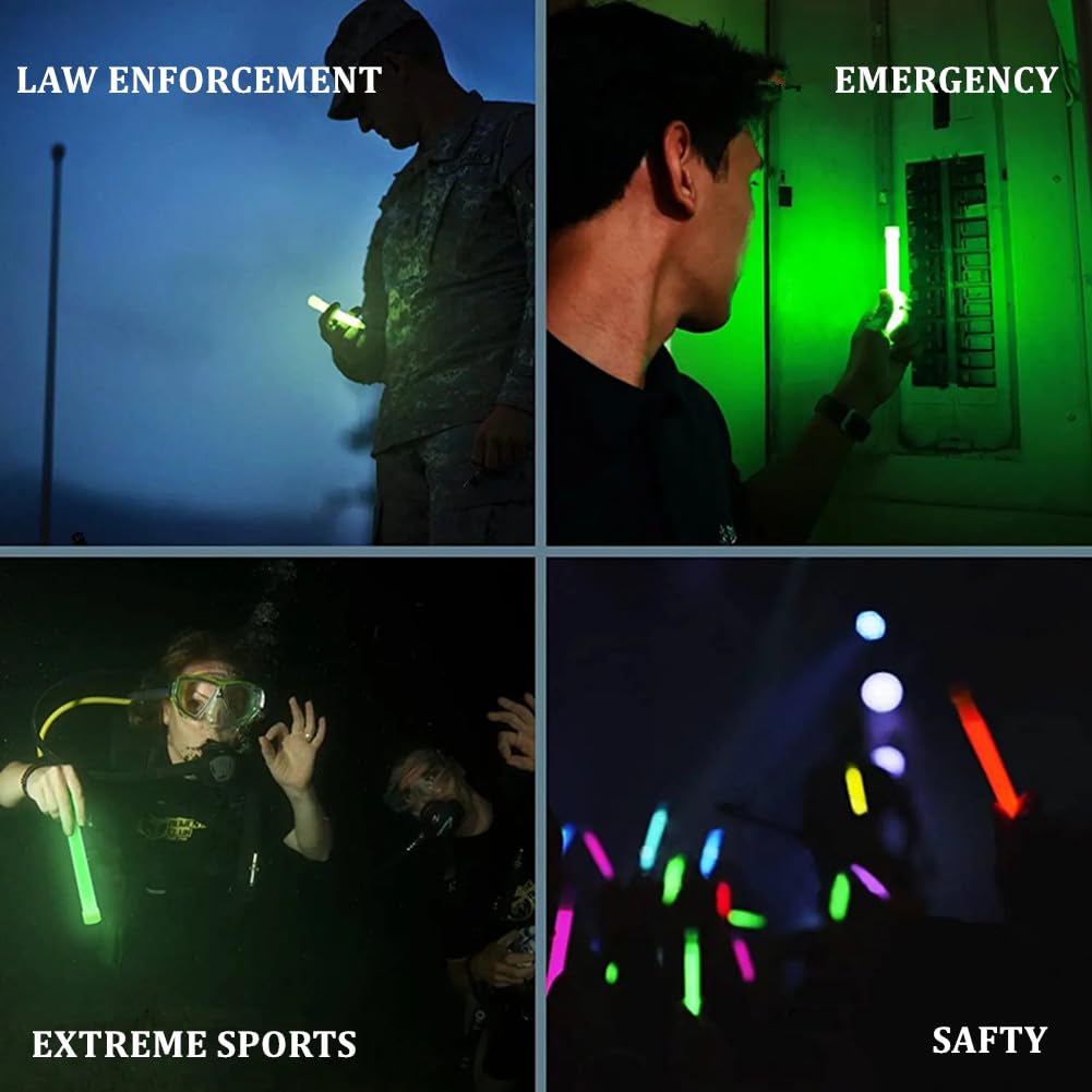 Glow Fever Emergency Safety Military Grade Glow Sticks; 10pcs, 6" Ultra Bright Glow Sticks with 12 Hours Duration. Great for Hiking, Party, Camping, Blackouts, Hurricane and Survival Kits (Red)