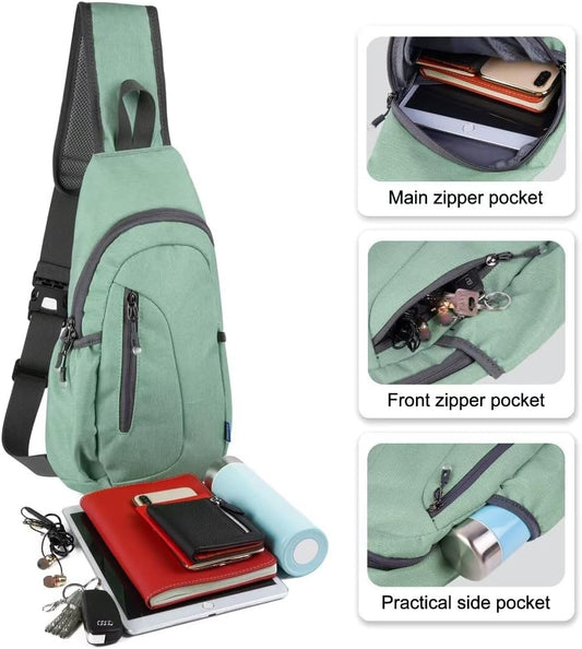 TITECOUGO Small Sling Bag, Lightweight Crossbody Backpack for Men Women, Shoulder Bag for Sports and Outdoor