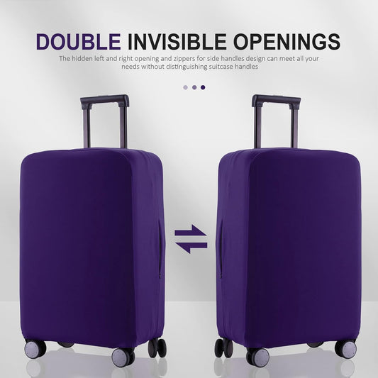 Travel Luggage Cover Suitcase Protector Scratch-Resistant Fit 19-31 Inch Suitcase, Not Included Suitcase (Purple, M(24-25 inch))