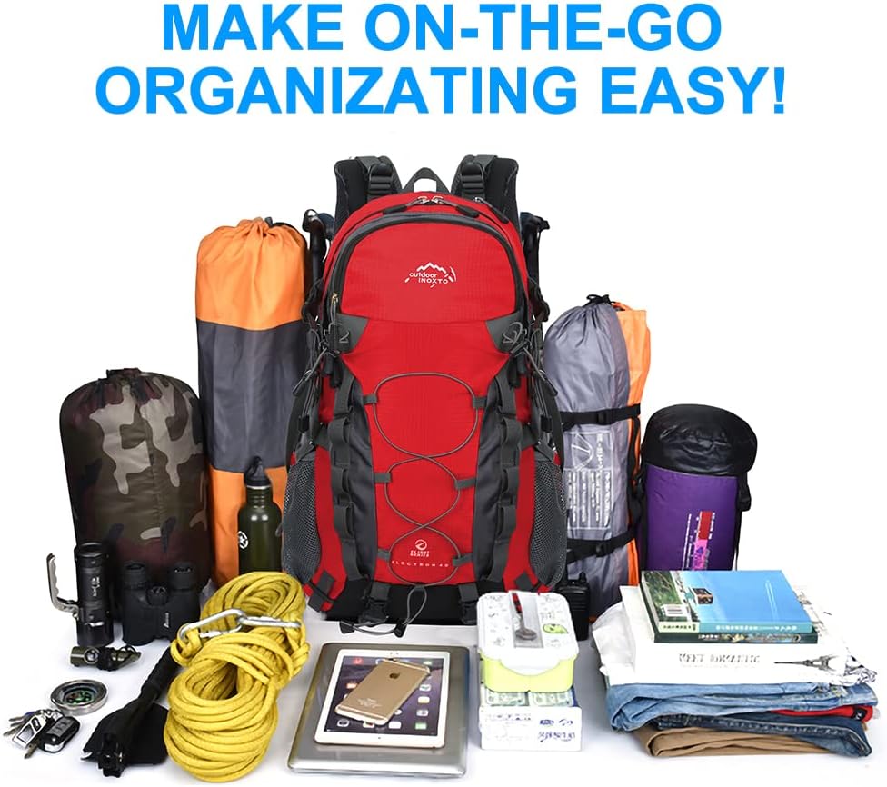 INOXTO lightweight Hiking Backpack 35L/40L Hiking Daypack with Waterproof Rain Cover for Travel Camping Outdoor Men and Women