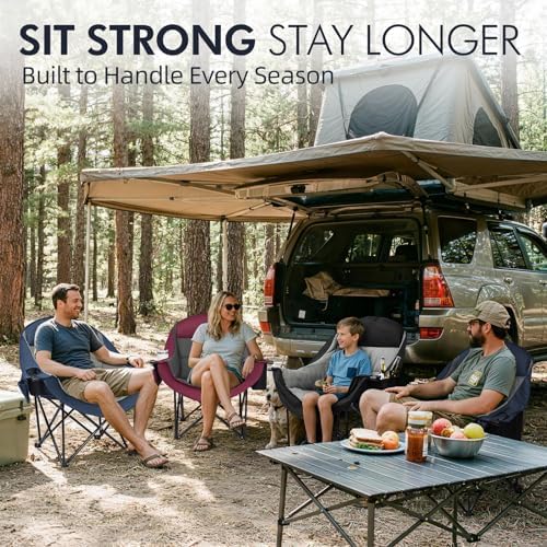 Oversized Camping Chair for Adults 2 Pack - Heavy Duty Outdoor Padded Chair