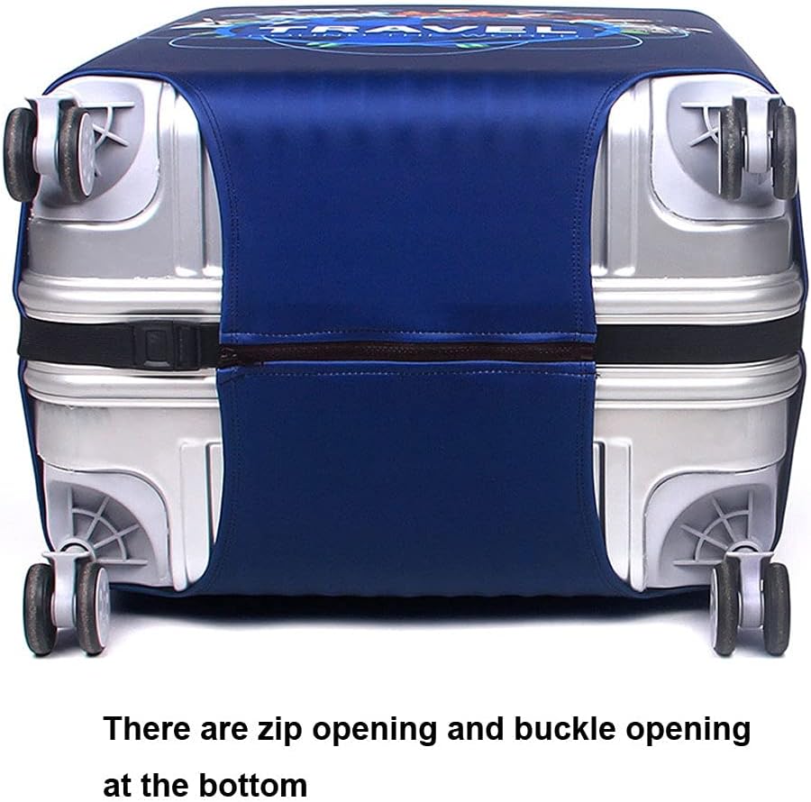 MosaiRudo Thicker Luggage Cover Elastic Suitcase Cover Protector Fits 18-32 Inch Suitcase Travel Accessories (Travel, L)