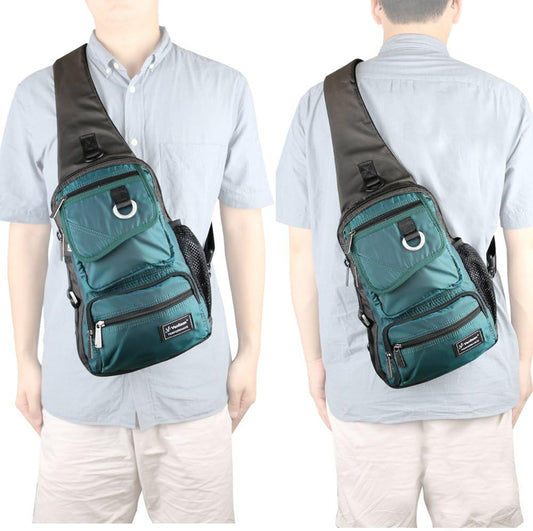 Sling Bag Chest Shoulder Backpack Crossbody Multipurpose Daypack For Men Women Blue