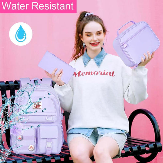 CCJPX Girls Backpack, 16 inch School Laptop Bag College Bookbag, Anti Theft Daypack for Teens Girls Students Women