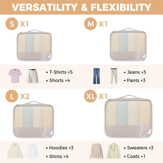 BAGAIL 9 Set Packing Cubes Luggage Packing Organizers for Travel Accessories