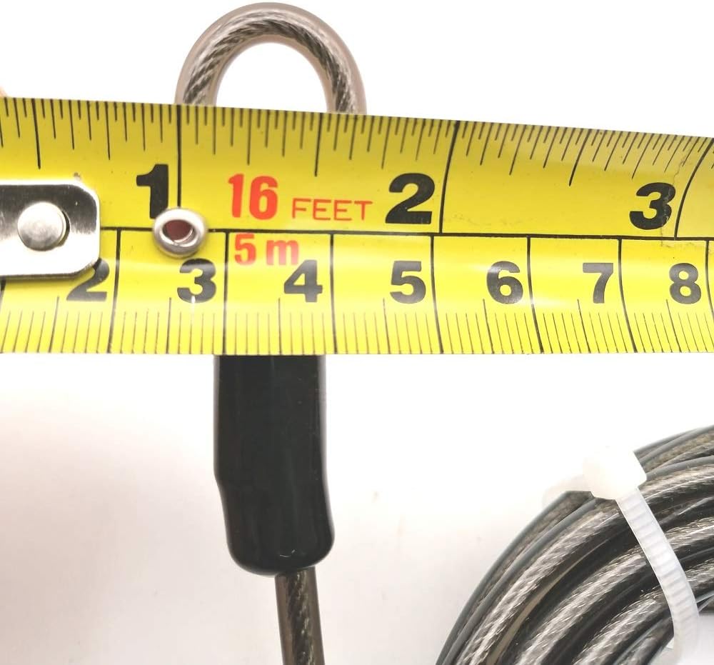 4mm Thick(5/32") 7FT,15FT,30FT Braided Steel Coated Thin Security Cable Anti-Lost Steel Cable Luggage Lock Safety Cable Wire Double Loop (30FT)