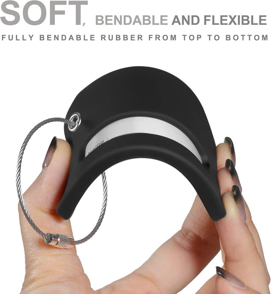 8 Pcs Luggage Tags for Suitcases, 26 Initial Letter Travel Luggage Baggage Identification Labels ID Tags Fully Bendable Tags with Stainless Steel Loop (Letter S, Black)