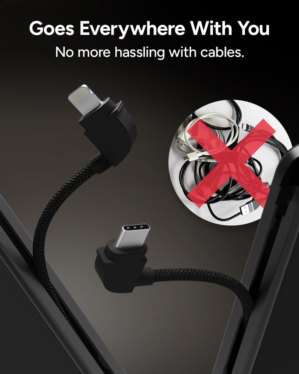 Mophie Powerstation Plus 10,000mAh Power Bank - Has Integrated USB-C and Lightning Cables, Fast Charging for Smartphones, Tablets, and iPhones