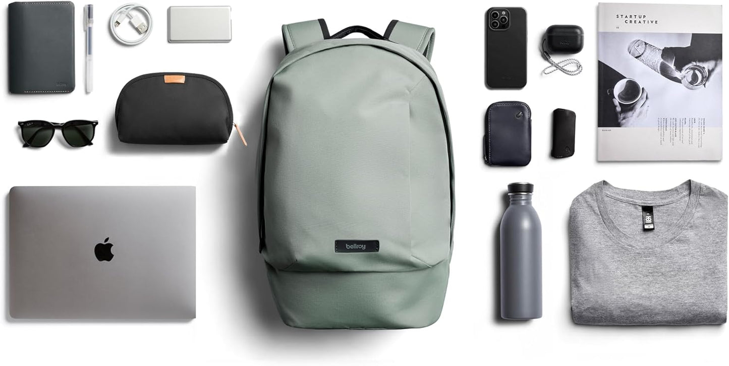Bellroy Classic Backpack Compact – (Laptop Bag, Laptop Backpack, 16L) - Eucalyptus
