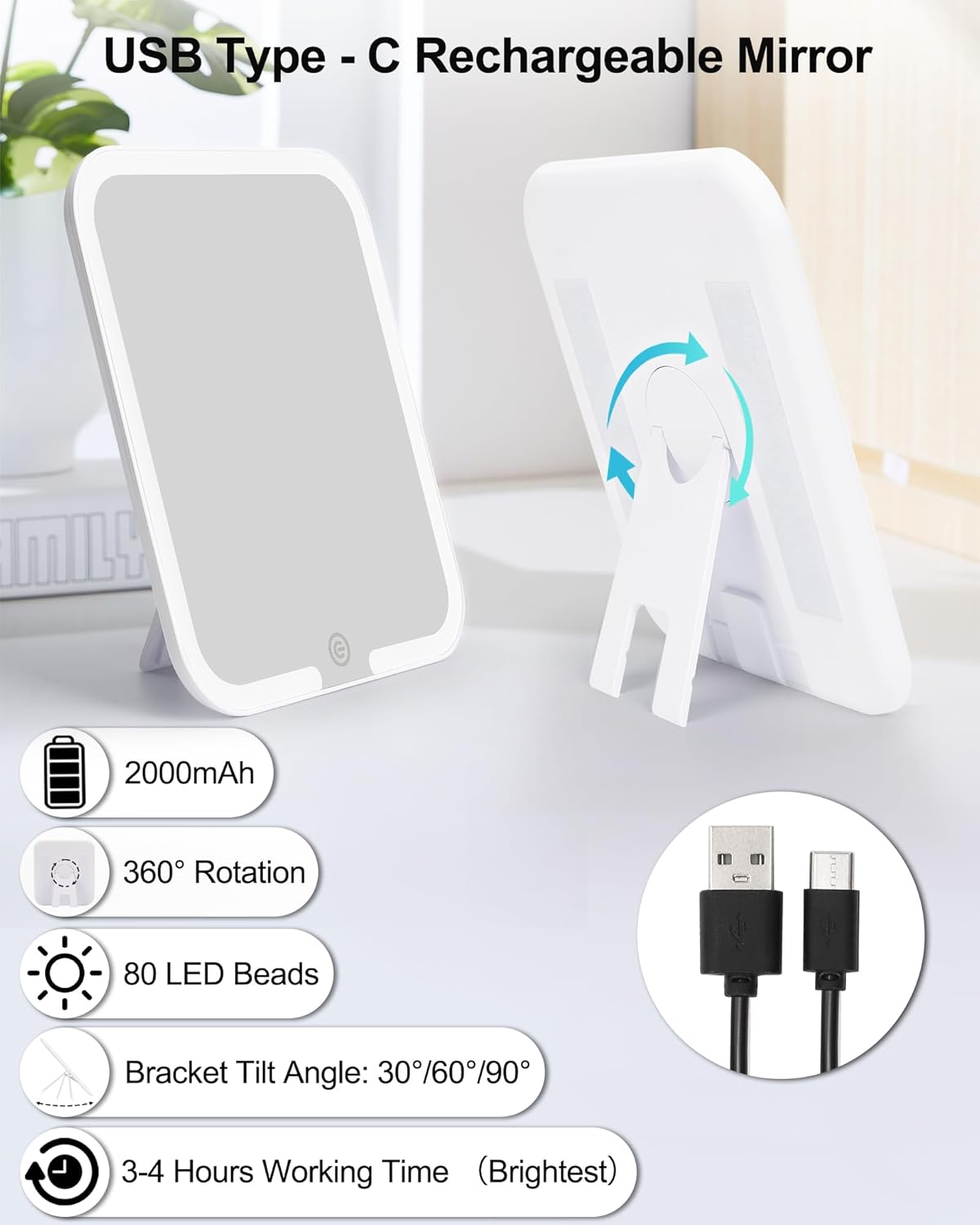 Chomeiu Makeup Bag with LED Mirror, Cute Cosmetic Bags Birthday Gifts for Girls Women, Makeup Train Case Artists Organizer Large Make Up Bags with Light Up Mirror 3 Color Lights, Pink Geometry