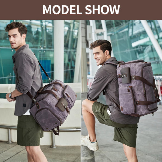 Travel Duffle Bag Weekender Bag with Shoe Compartment Overnight Bag for Men Travel Bag Carry On Lugguage Gray