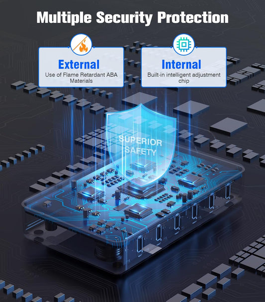 CREATIVE DESIGN 50W Charging Station for Multiple Devices,6 Port Multiple USB Charger Station with 6 Cables Compatible with iPhone,iPad Kindle Tablet and Other Electronic(Space Gray