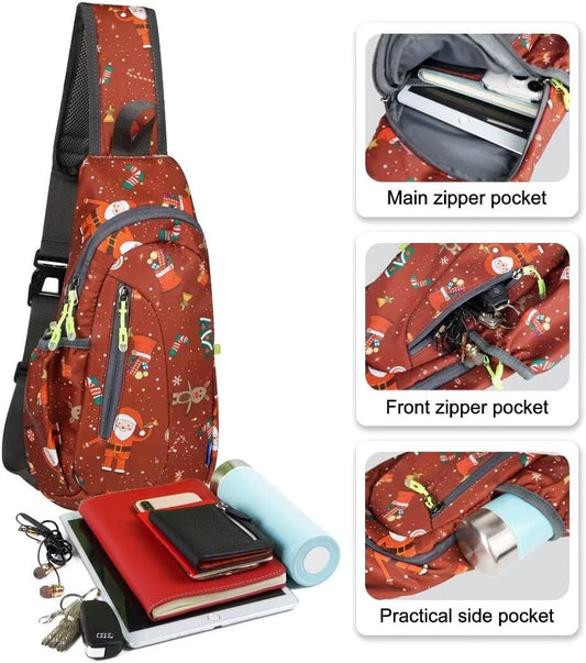 TITECOUGO Small Sling Bag, Lightweight Crossbody Backpack for Men Women, Shoulder Bag for Sports and Outdoor