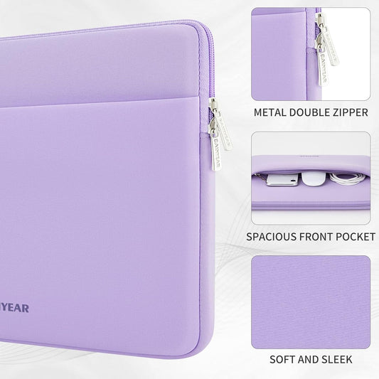 RAINYEAR Laptop Sleeve Case 15 16 Inch, Protective Portable Case with Front Pocket, Briefcase Handbag Computer Cover Laptop Bag Compatible for MacBook Pro/Max M4 M3 M2 M1, Purple