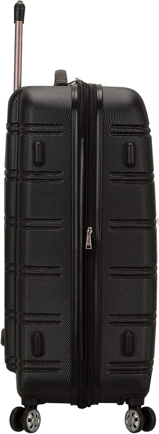 Rockland Melbourne Hardside Expandable Luggage with Spinner Wheels, Black, 2 Piece (20/28)