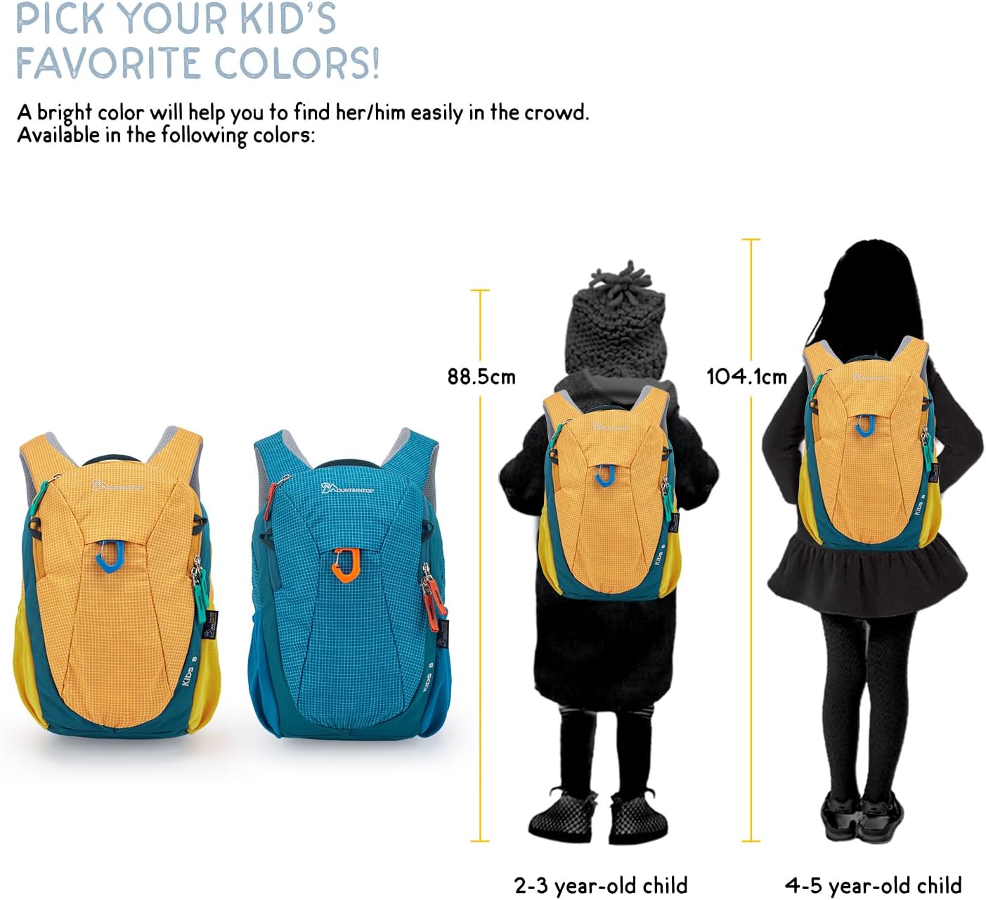 MOUNTAINTOP 8L Kids Backpack,Toddler Backpack Travel Daypack with Chest Strap,Small Backpack for Preschool and Kindergarten