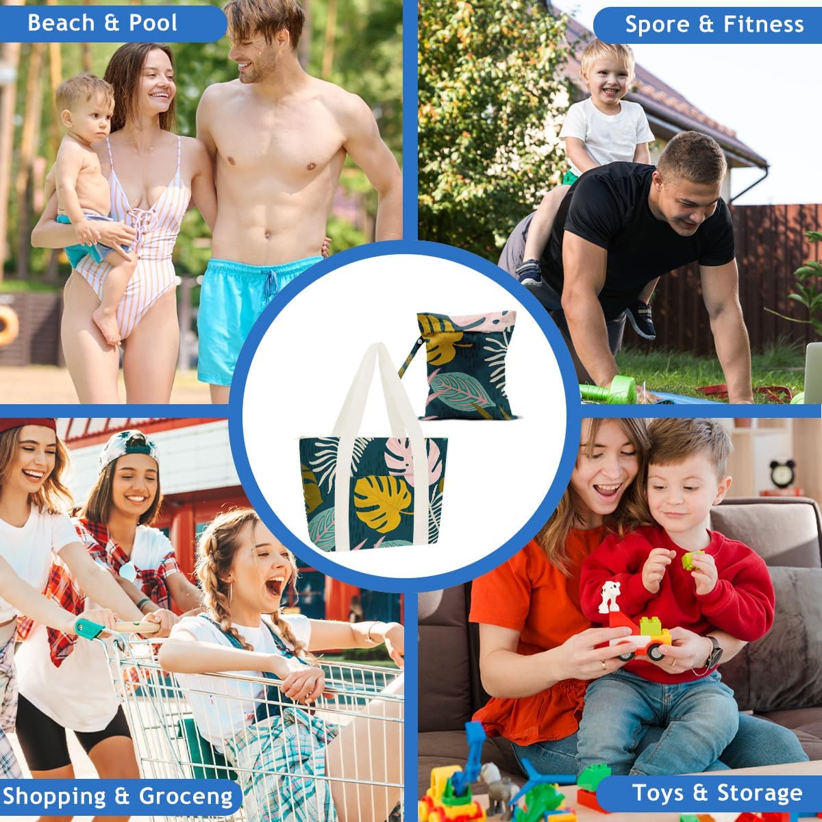 Beach Bags Wet Bag for Swimsuit Tote Bag for Friends Travel Gifts, Aloha Bags Waterproof Vacation Essential