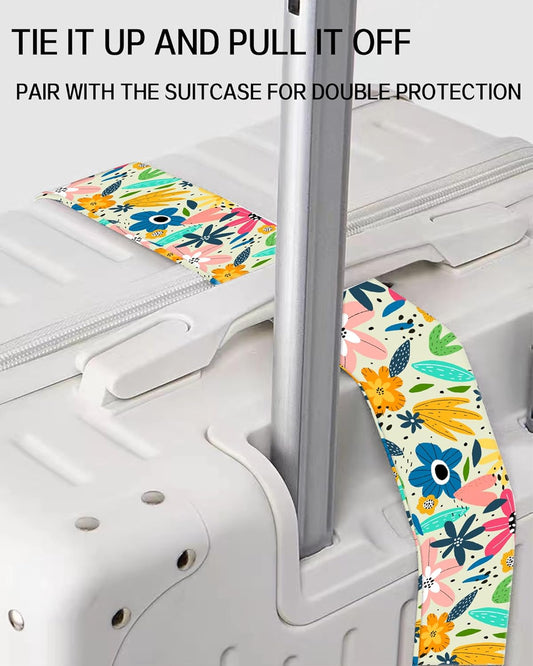Luggage Straps for Suitcases, Adjustable Travel Belt, Durable Wide Luggage Strap, Cute Suitcase Strap Identifiers with Buckle, Bag Straps for Luggage, Cute Colorful Flowers