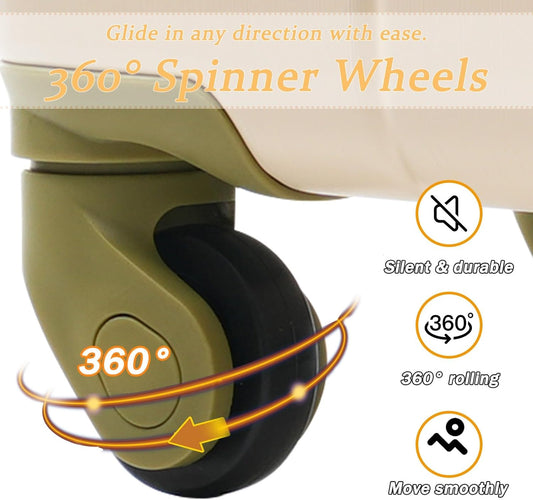 Merax 20 Inch Carry On Luggage Airline Approved, Hardshell ABS Suitcase with Spinner Wheels, TSA Lock, Lightweight Travel Luggage for Business Trips & Weekend Getaways