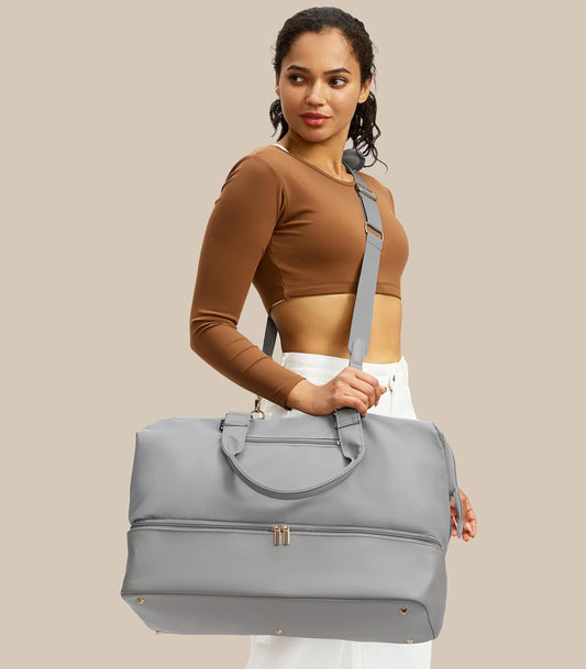 Weekender Bags for Women, Large Travel Duffel Bag with Shoes Compartment, Carry On Overnight Tote Bags with Toiletry Bags, Hospital Bags for Labor and Delivery