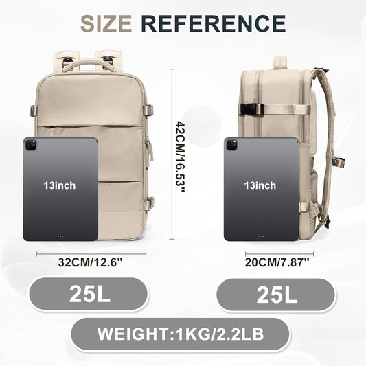 coowoz Travel Backpack For Women Men,Carry On Backpack,Hiking Backpack Waterproof Outdoor Sports Rucksack Casual Daypack travel essentials(Khaki)