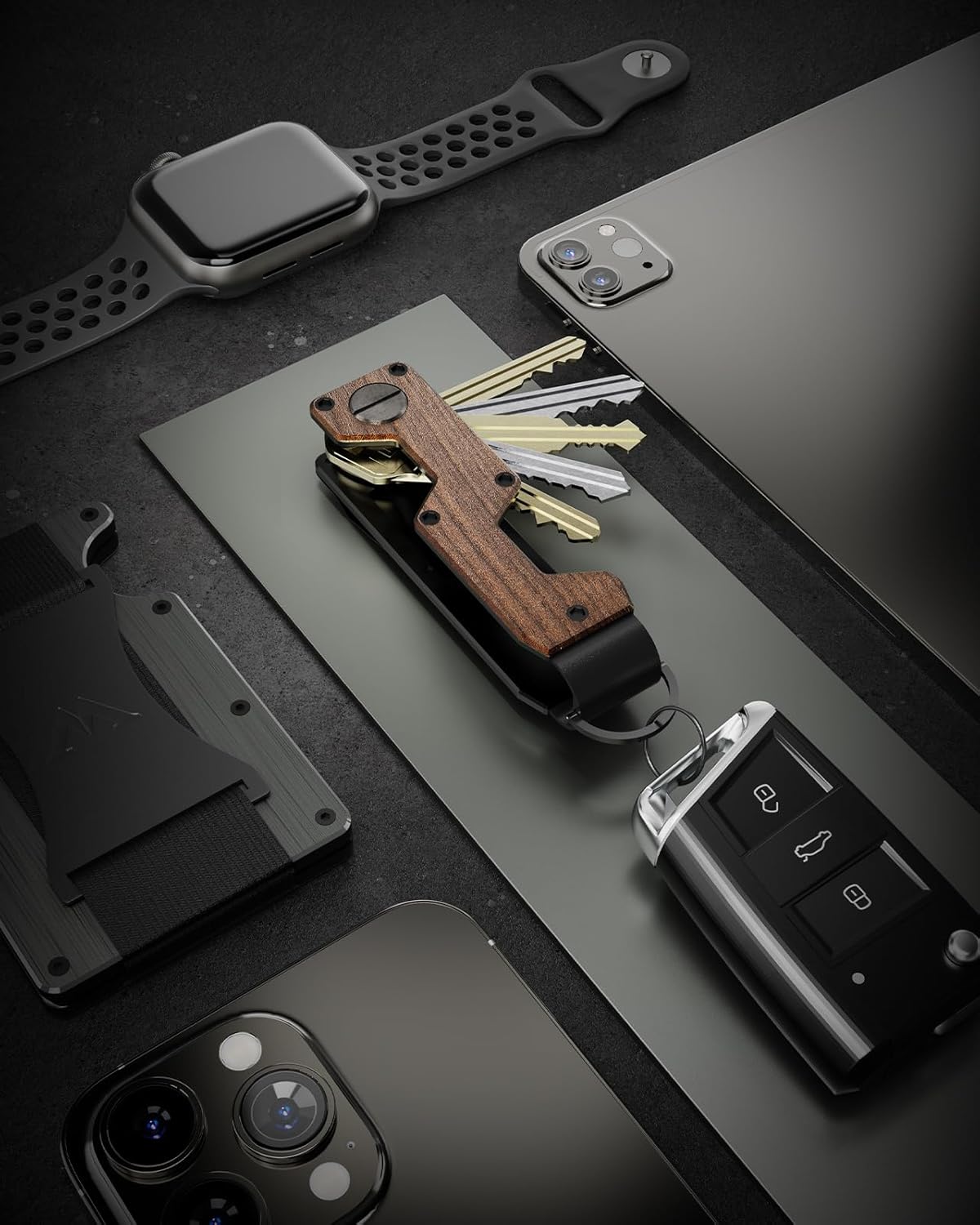 Key Organizer Compact Key Holder Metal Key Chain Minimalist key case key holder for keychain Secures 1-5 Keys