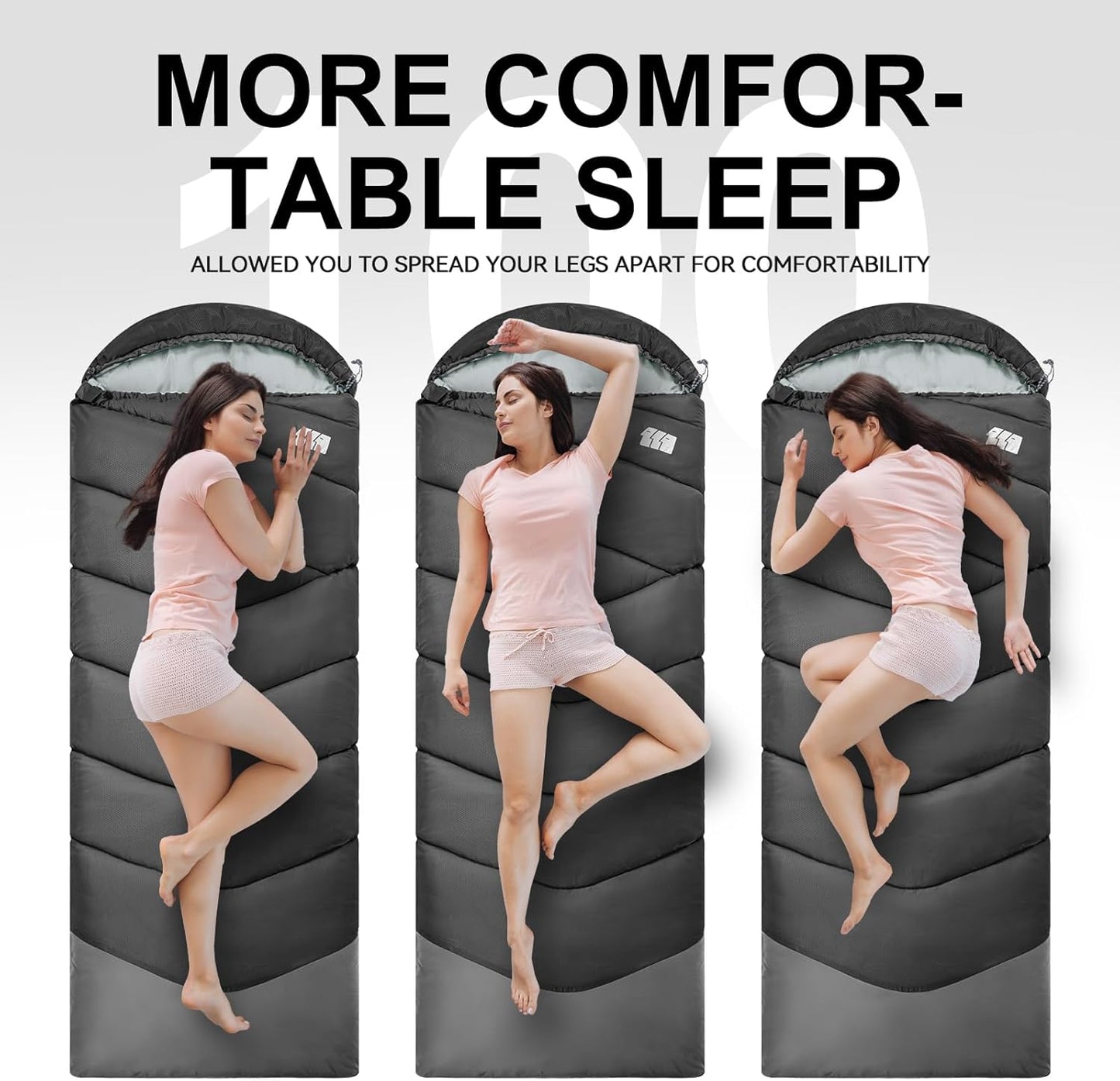 Sleeping Bags for Adults Cold Weather,Portable, Waterproof,Lightweight Sleeping Bag for Tall Girls Boys with Compression Sack for Warm Camping, Hiking, Outdoor & Indoor