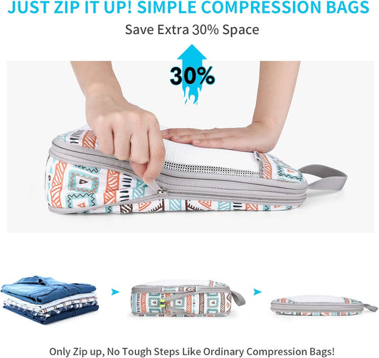 Compression Packing Cubes, Gonex Extensible Storage Mesh Bags Organizers