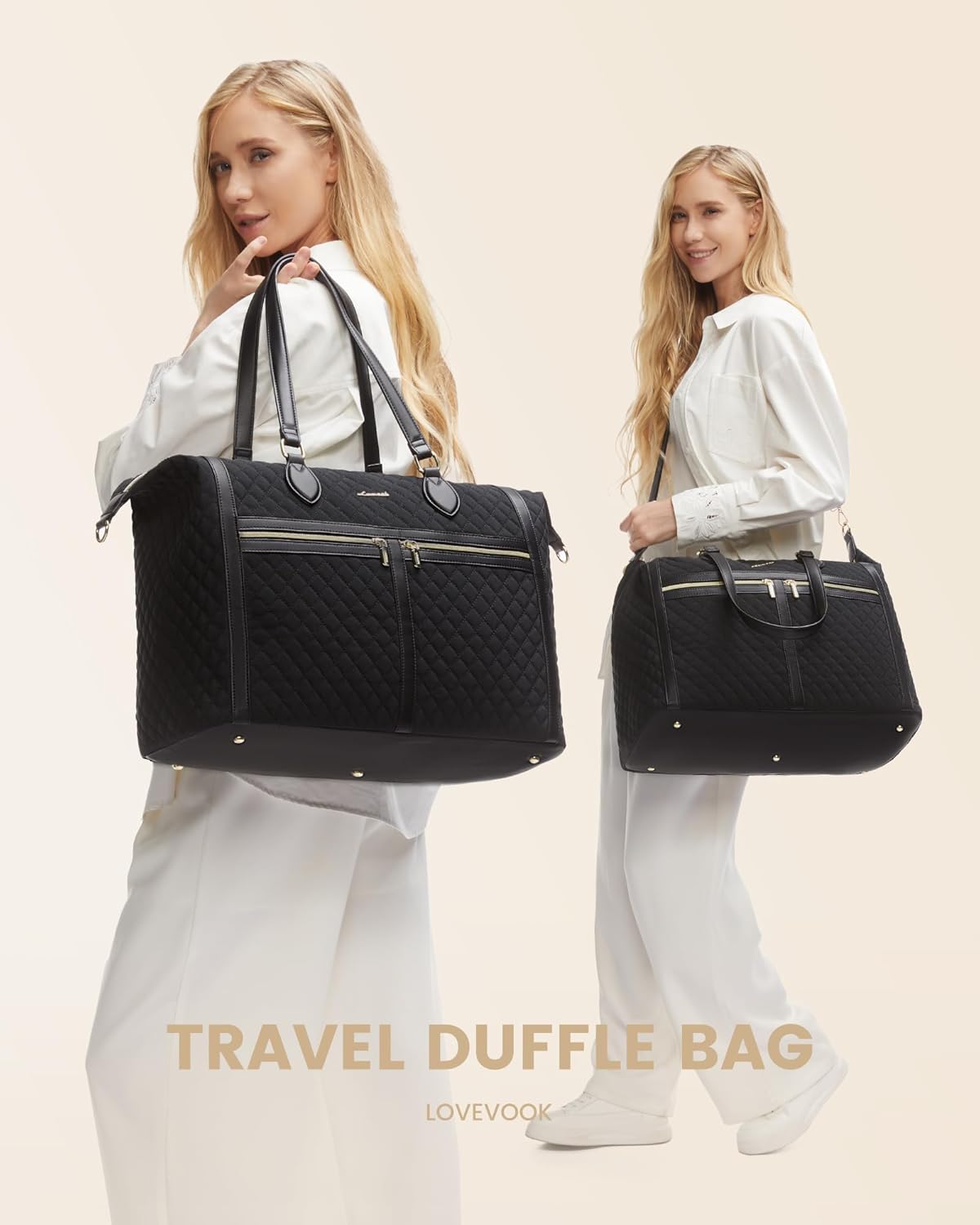 LOVEVOOK 4-in-1 Travel Weekender - Duffle, Carry On, Overnight & Toiletry Bag with Wet Pocket