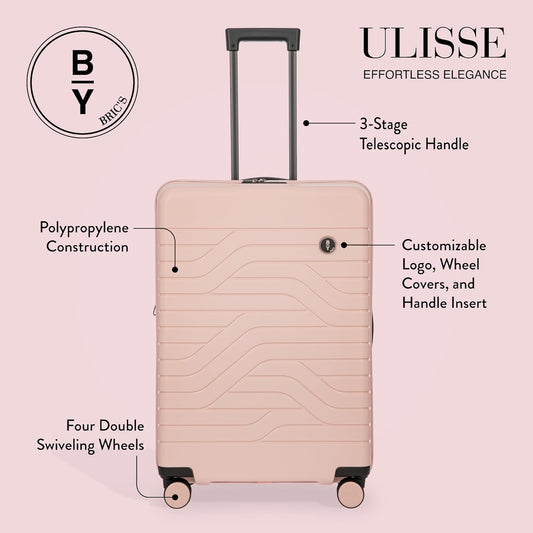 Bric's 28" Expandable Spinner Suitcase - Travel Luggage with TSA-Approved Lock and Hard Shell Exterior - B|Y Ulisse - Pearl Pink