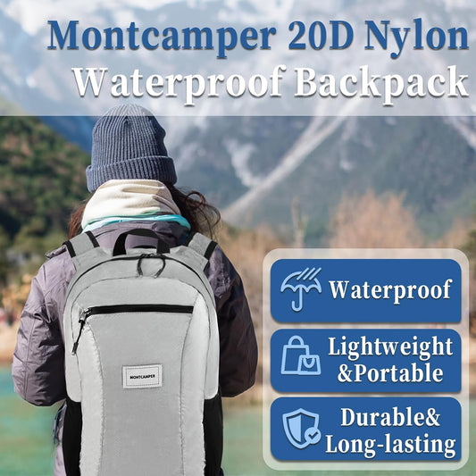 Hiking Daypack - Lightweight & Water-Resistant Portable Backpack for Travel, Camping, Outdoor Adventures(20L, grey)