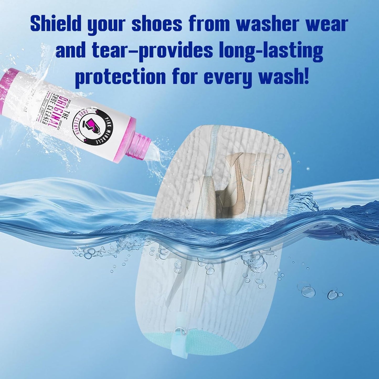 Shoe Washing Machine Bag Reusable Shoe Cleaning Bag for All Types Laundry Shoe Bag for Washer and Dryer (Yellow 1pcs)