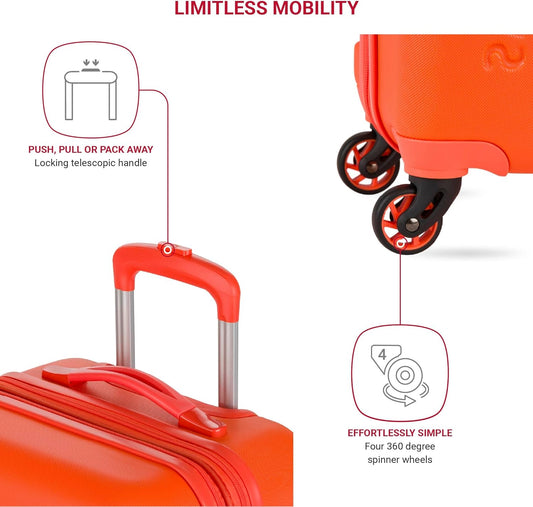 SwissGear 7366 Hardside Expandable Luggage with Spinner Wheels, Orange, Carry-On 19-Inch