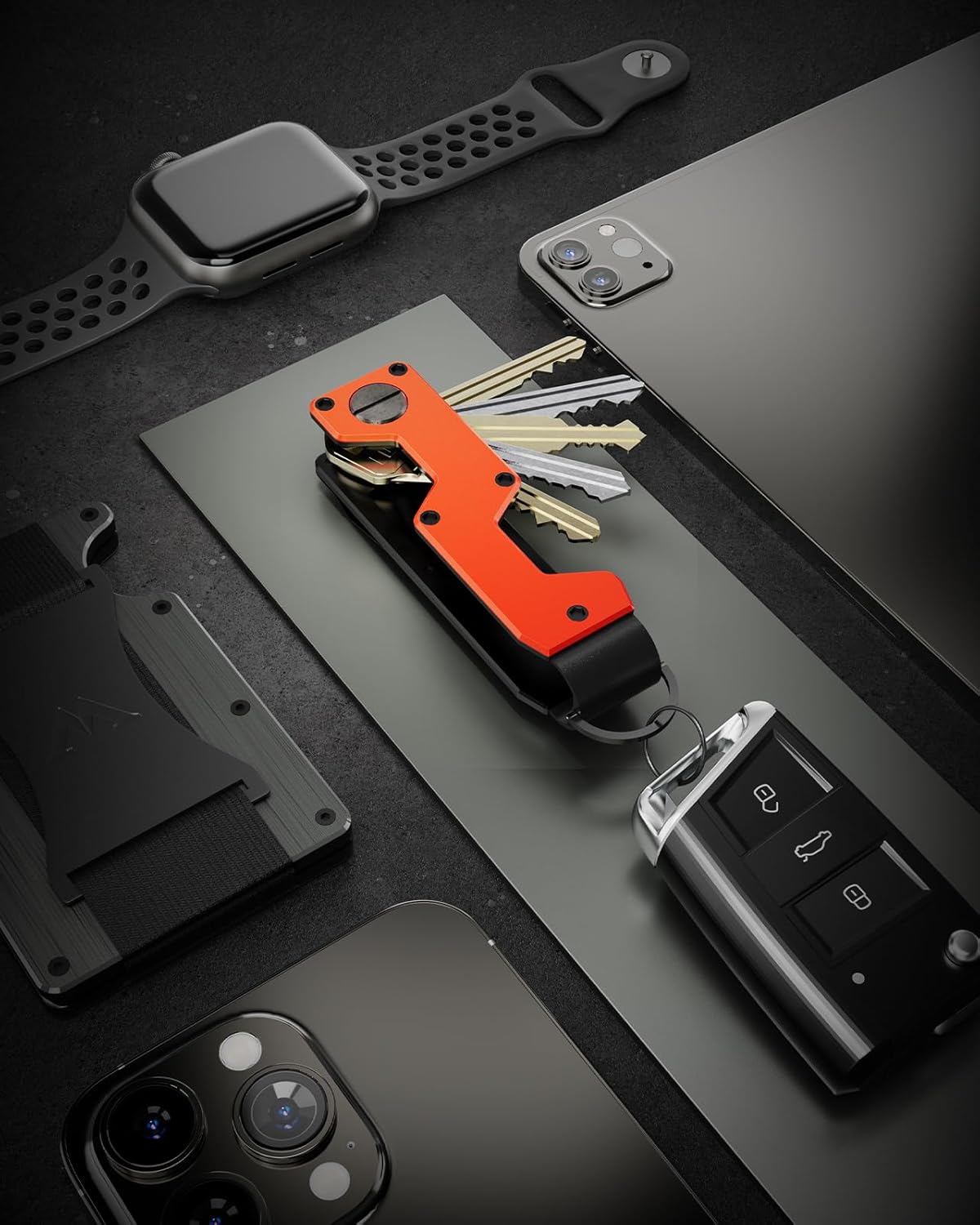 Key Organizer Compact Key Holder Metal Key Chain Minimalist key case key holder for keychain Secures 1-5 Keys