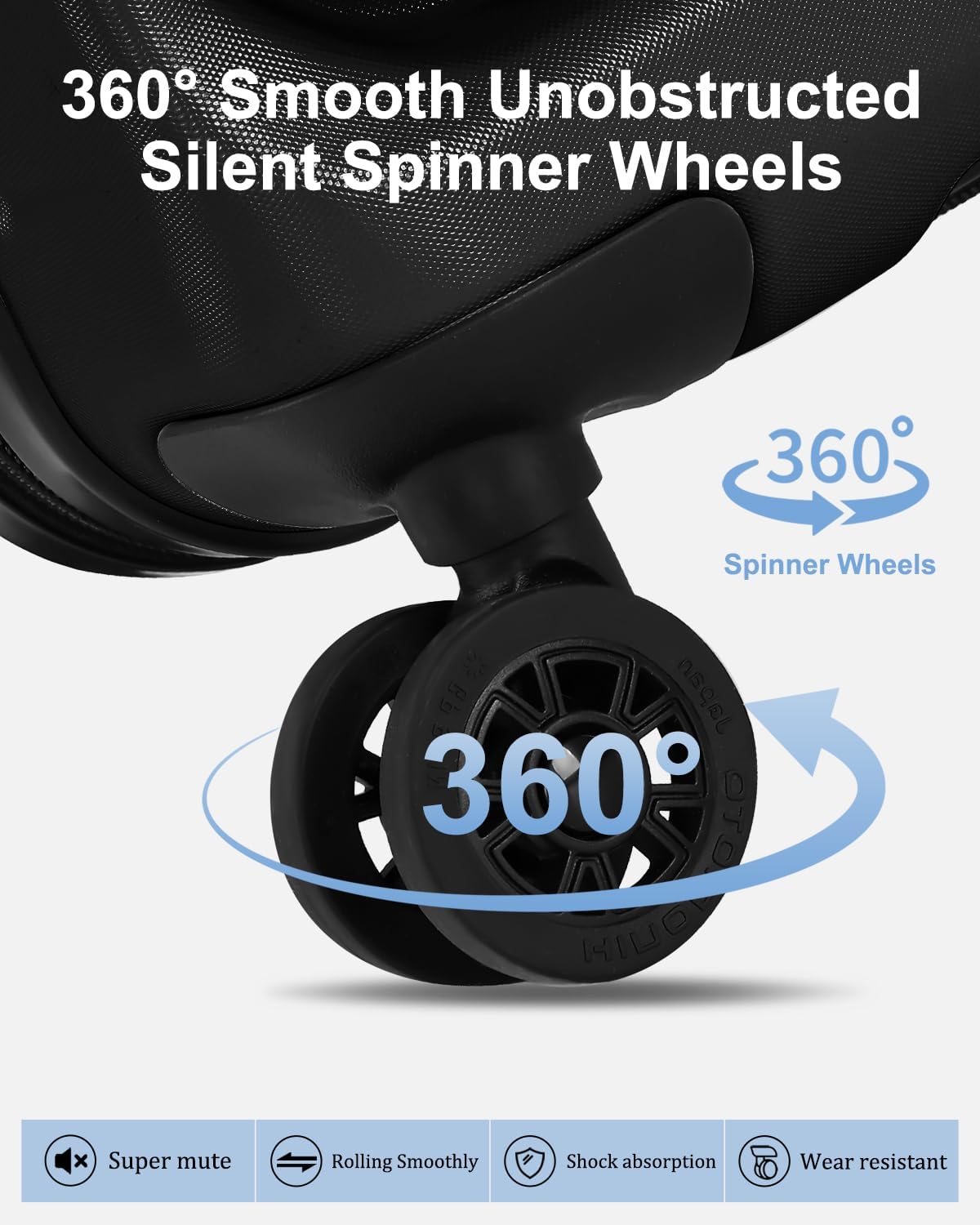 Expandable Checked Luggage, 28 Inch Luggage with Spinner Wheels, Lightweight ABS+PC Hard Shell Large Suitcase with Top Opening, TSA Lock (Black, 1PC)