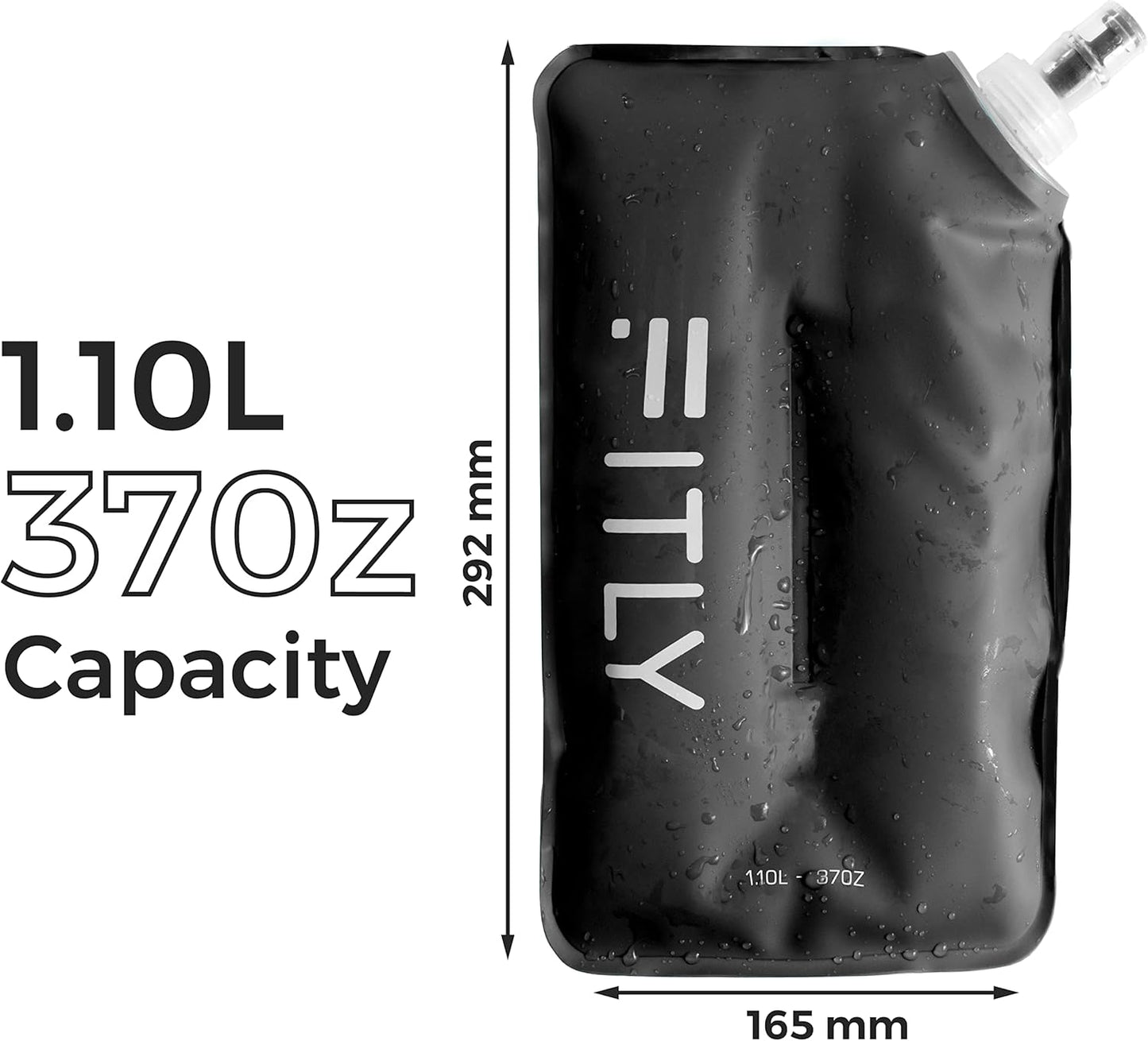 Soft Flask - Shrink As You Drink Soft Water Bottle for Hydration Pack - Folding Water Bottle Ideal for Running, Hiking, Cycling, Climbing & Rigorous Activity