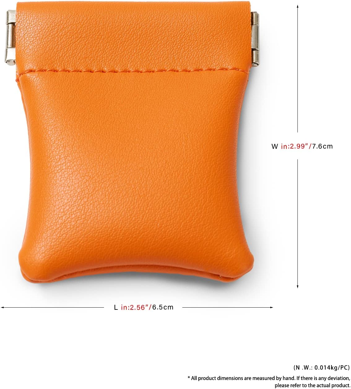 2 Pack PU Leather Slim Engagement Wedding Ring Pouch Leather Jewelry Pouch Christmas,Wedding Party Favor Gift Bag(Orange)