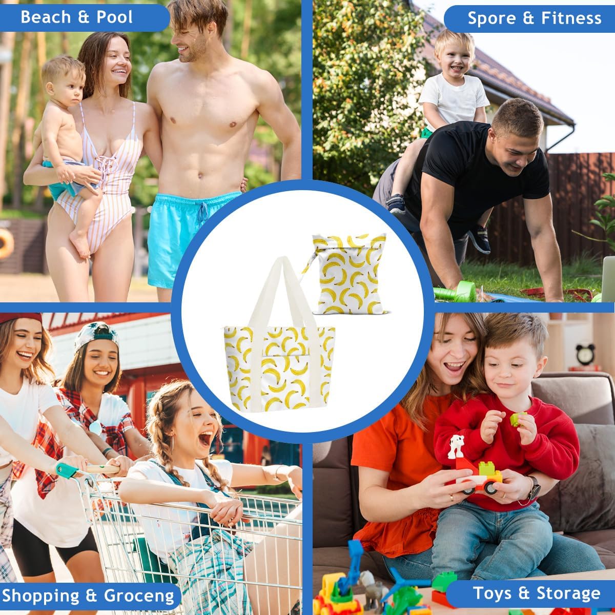 Beach Bags Wet Bag for Swimsuit Tote Bag for Friends Travel Gifts, Aloha Bags Waterproof Vacation Essential