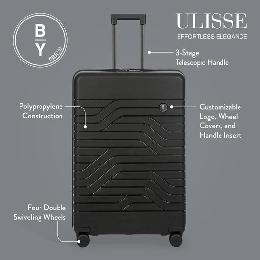 Bric's 30" Expandable Spinner Suitcase - Travel Luggage with TSA-Approved Lock and Hard Shell Exterior - B|Y Ulisse - Black