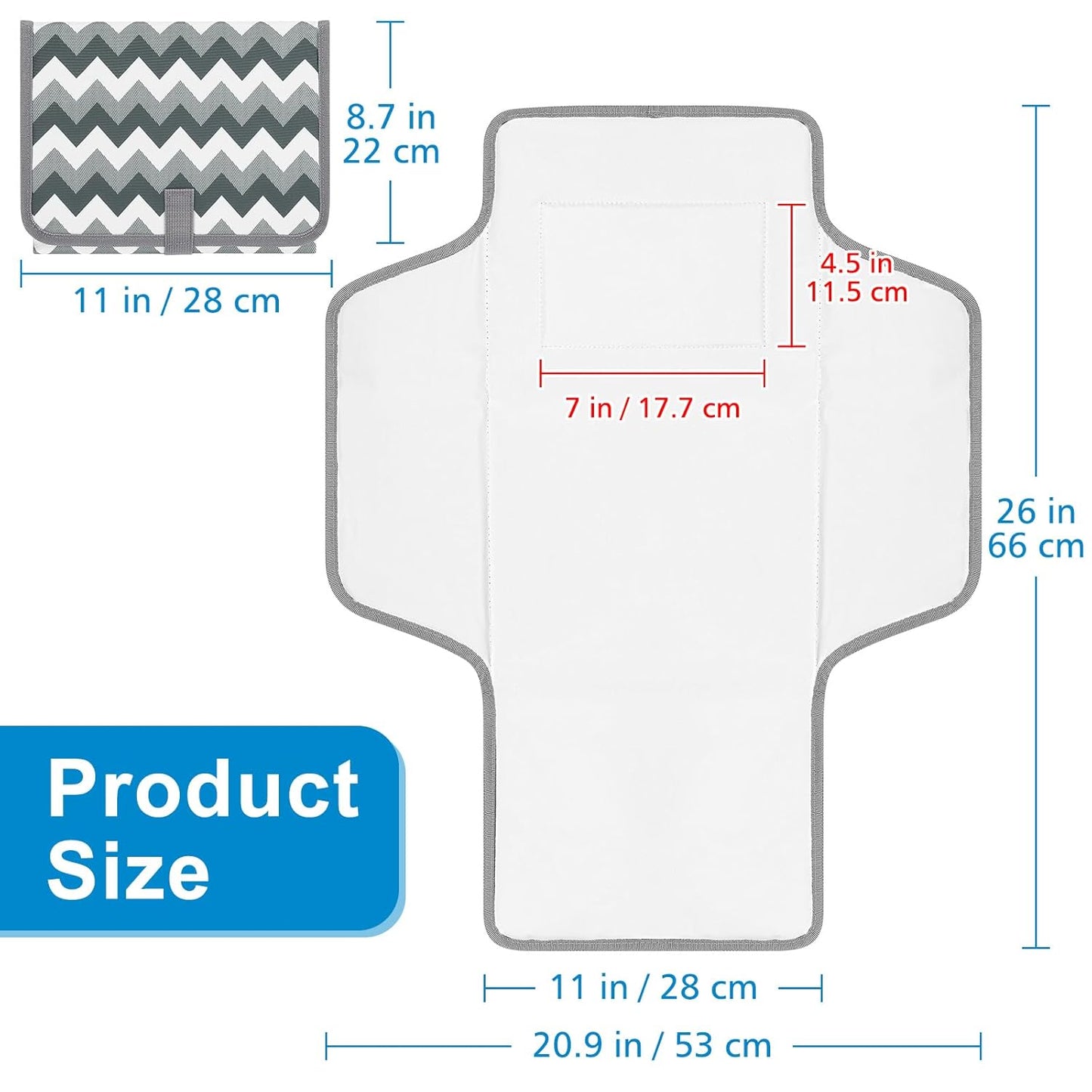Accmor Portable Diaper Changing Pad, Waterproof Baby Changing Mat, Foldable Travel Diaper Changing Pads for Baby