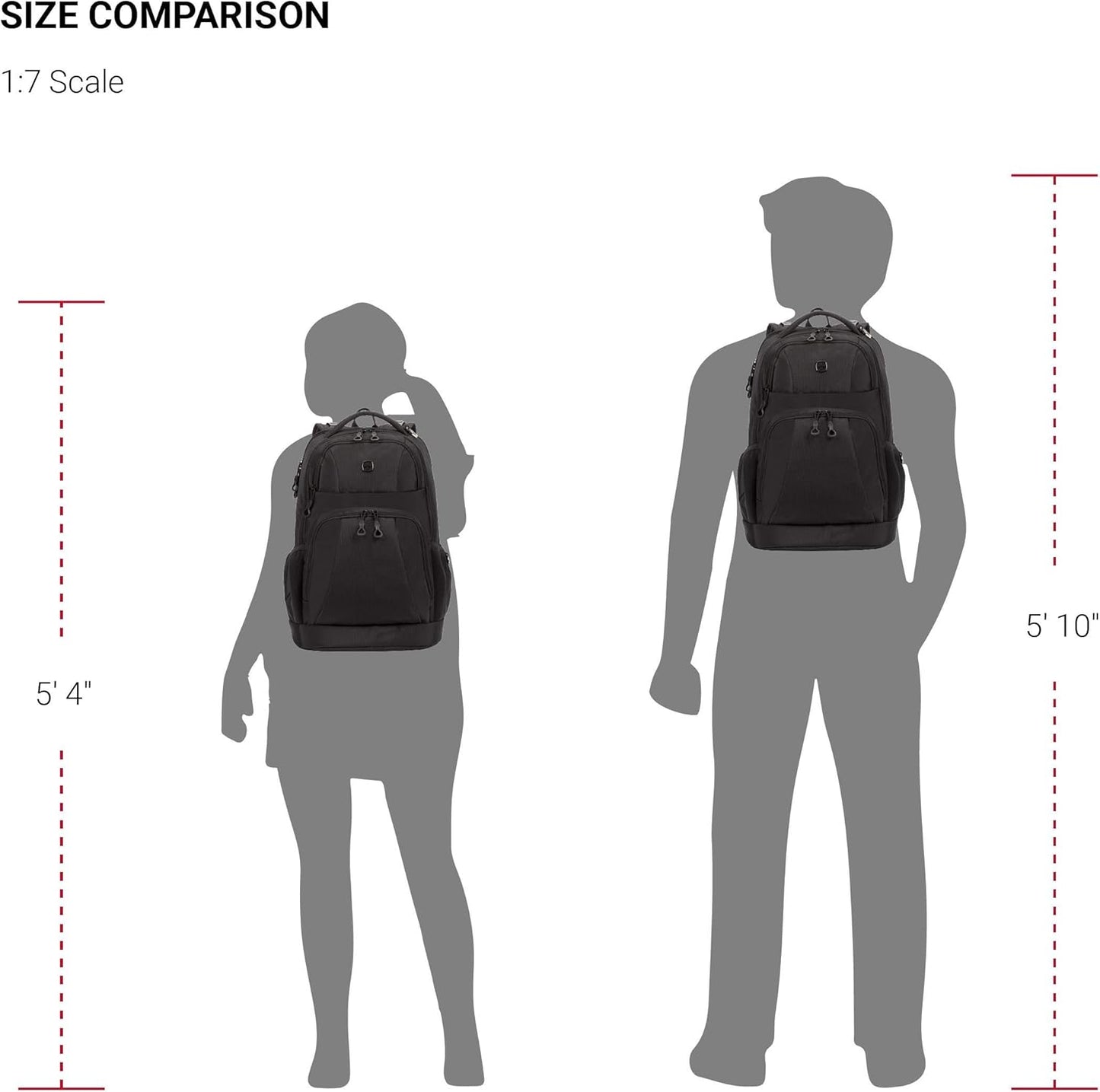 SwissGear 5698 Laptop Backpack, Black, 17-Inch